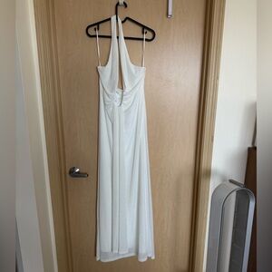 NWT Plunge White Halter Dress - XL